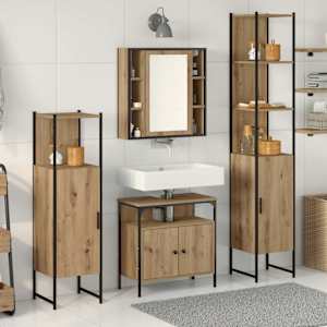 Sada koupelnového nábytku 4 pcs Artisanový dub kompozitní dřevo - obrázek 1