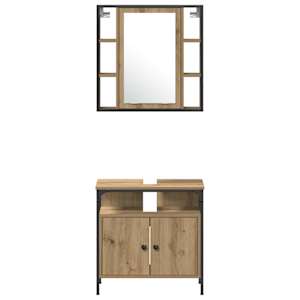 Sada koupelnového nábytku 4 pcs Artisanový dub kompozitní dřevo - obrázek 9