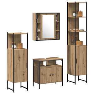 Sada koupelnového nábytku 4 pcs Artisanový dub kompozitní dřevo - obrázek 3