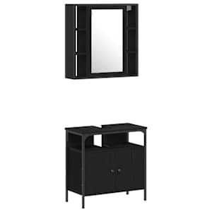 Sada koupelnového nábytku 4 pcs Černý dub kompozitní dřevo - obrázek 6