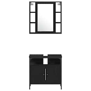 Sada koupelnového nábytku 4 pcs Černý dub kompozitní dřevo - obrázek 9