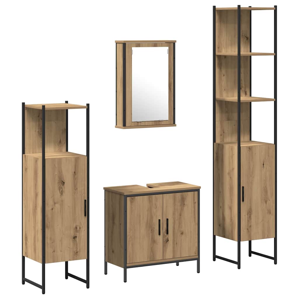 4-osainen kylpyhuonekalustesetti Artisan Oak teknistä puuta
