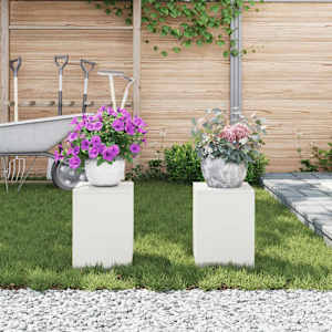 Stojan na rostliny 2 pcs Bílá 24 x 24 x 35 cm Ocel - obrázek 4