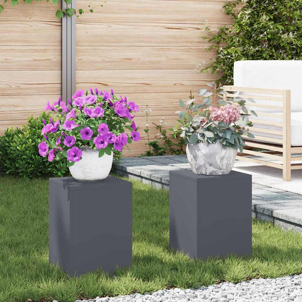 Supports de Plantes d'Extérieur Pillar 2 pcs Anthracite 24x24x35 cm Acier