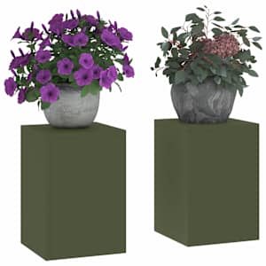 Stojan na rostliny 2 pcs Olivově zelená 24 x 24 x 35 cm Ocel - obrázek 3