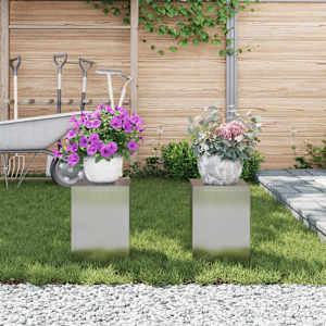 Stojan na rostliny 2 pcs Stříbrná 24 x 24 x 35 cm Nerezová ocel - obrázek 4