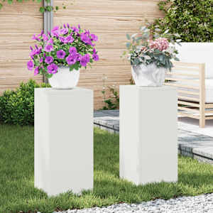 Stojalo za rastline 2 pcs Bela 24 x 24 x 55 cm Jeklo