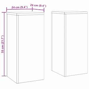 Stojan na rostliny 2 pcs Antracit 24 x 24 x 55 cm Ocel - obrázek 11