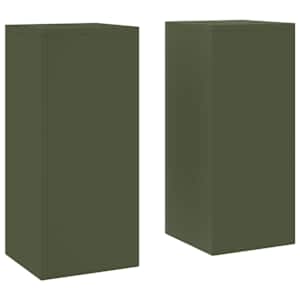 Stojan na rostliny 2 pcs Olivově zelená 24 x 24 x 55 cm Ocel - obrázek 2