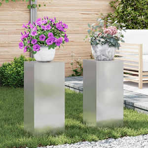 Stojan na rostliny 2 pcs Stříbrná 24 x 24 x 55 cm Nerezová ocel - obrázek 1