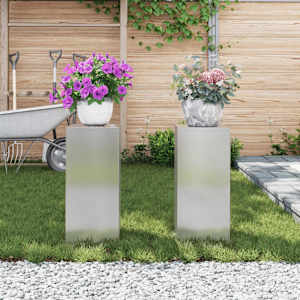 Stojan na rostliny 2 pcs Stříbrná 24 x 24 x 55 cm Nerezová ocel - obrázek 4
