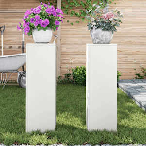 Stojan na rostliny 2 pcs Bílá 24 x 24 x 75 cm Ocel - obrázek 4