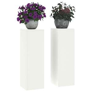 Stojan na rostliny 2 pcs Bílá 24 x 24 x 75 cm Ocel - obrázek 3