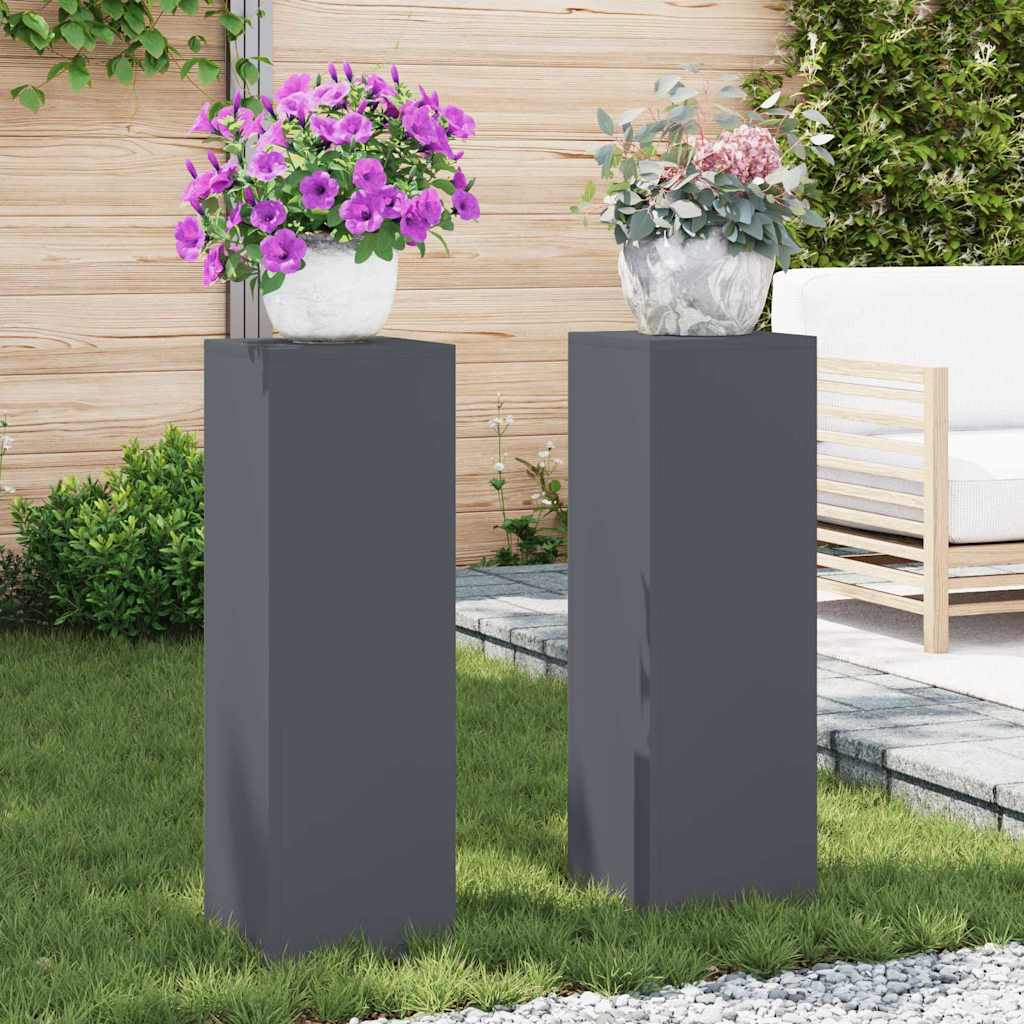 Supports de Plantes Extérieurs Pillar 2 pcs Anthracite 24x24x75 cm Acier