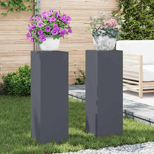Stojan na rostliny 2 pcs Antracit 24 x 24 x 75 cm Ocel - obrázek 1