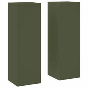 Stojan na rostliny 2 pcs Olivově zelená 24 x 24 x 75 cm Ocel - obrázek 2
