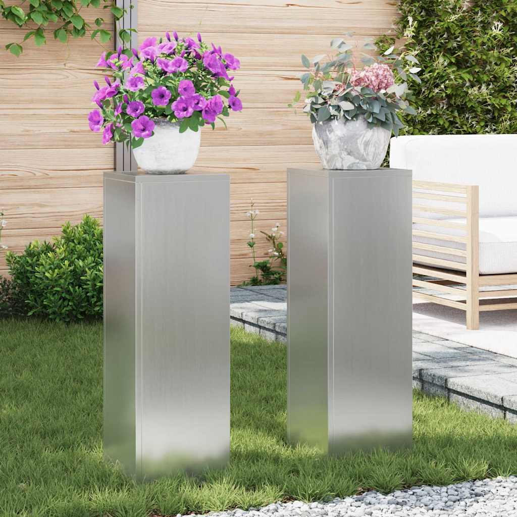 Supports de Plantes Extérieurs Pilier 2 pcs 24x24x75 cm Acier Galvanisé