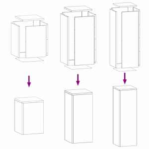 Stojan na rostliny 3 pcs Bílá Ocel - obrázek 10