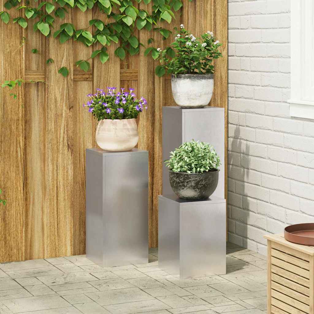 Supports de plantes d'extérieur Pillar 3 pcs Acier inoxydable