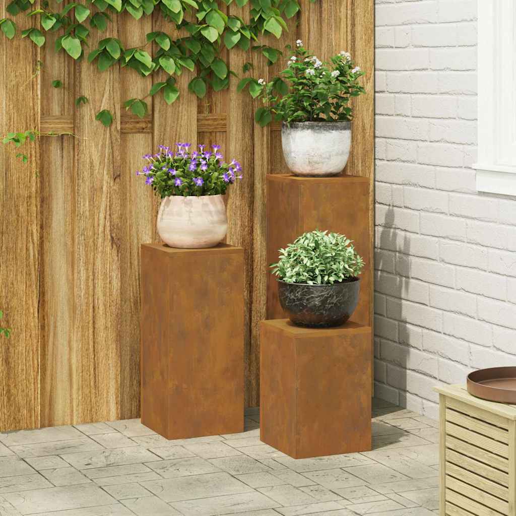 Supports de Plantes d'Extérieur Pillar 3 pcs Acier Résistant aux Intempéries
