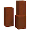 vidaXL Taimede alus 3 tk Rooste 24 x 24 x 75 cm Ilmastikukindel teras