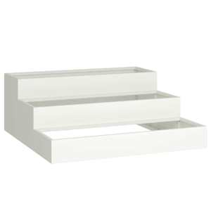 vidaXL Aia istutuspot Valge 90 x 90 x 35 cm K&uuml;lmvalmistatud teras