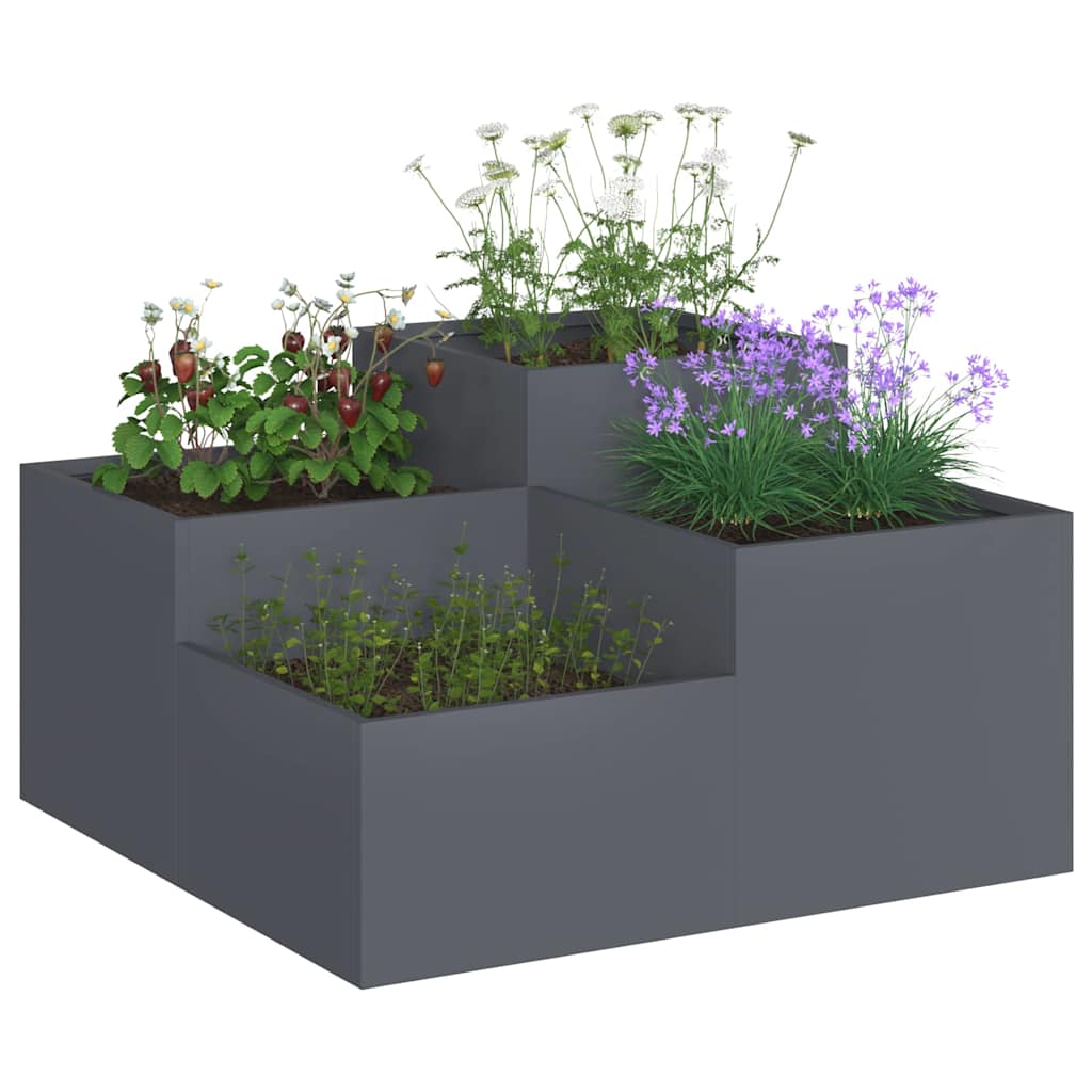 Thumbnail - vidaXL Gartenblumentopf Anthrazit 80 x 80 x 48 cm Stahl