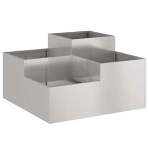 vidaXL Aia istutuspot H&otilde;bedane 80 x 80 x 48 cm Roostevaba teras