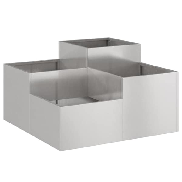 vidaXL Aia istutuspot H&otilde;bedane 80 x 80 x 48 cm Roostevaba teras