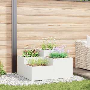 Vrtni lonček Bela 100 x 100 x 48 cm Jeklo