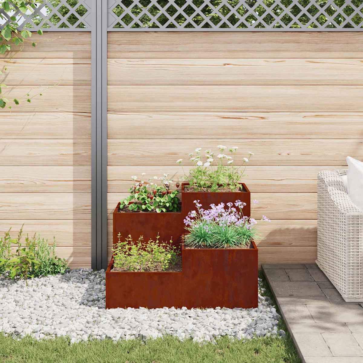 Have Blomsterkrukke Rusten Cortenstål - Billede 4