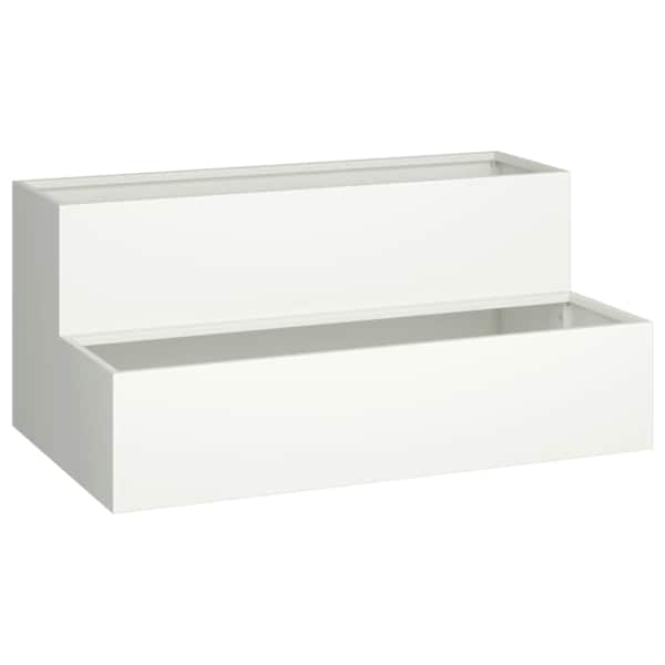 vidaXL Aia istutuspot Valge 100 x 60 x 45 cm K&uuml;lmvalmistatud teras