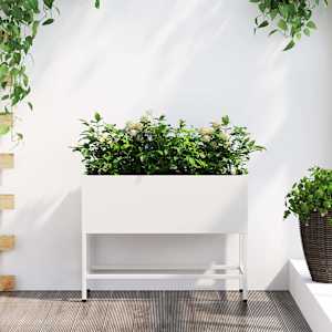 Povišano vrtnarsko korito Bela 60 x 26 x 48 cm Jeklo