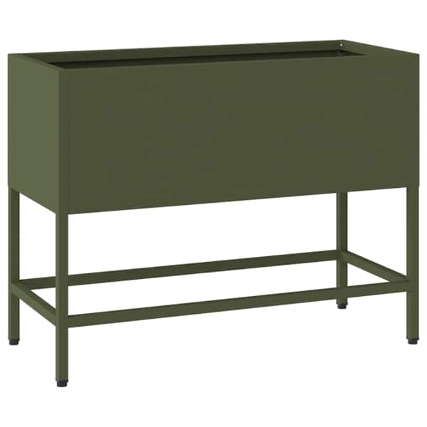 vidaXL T&otilde;stetud aiataimelava Oliiviroheline 60 x 26 x 45 cm Teras