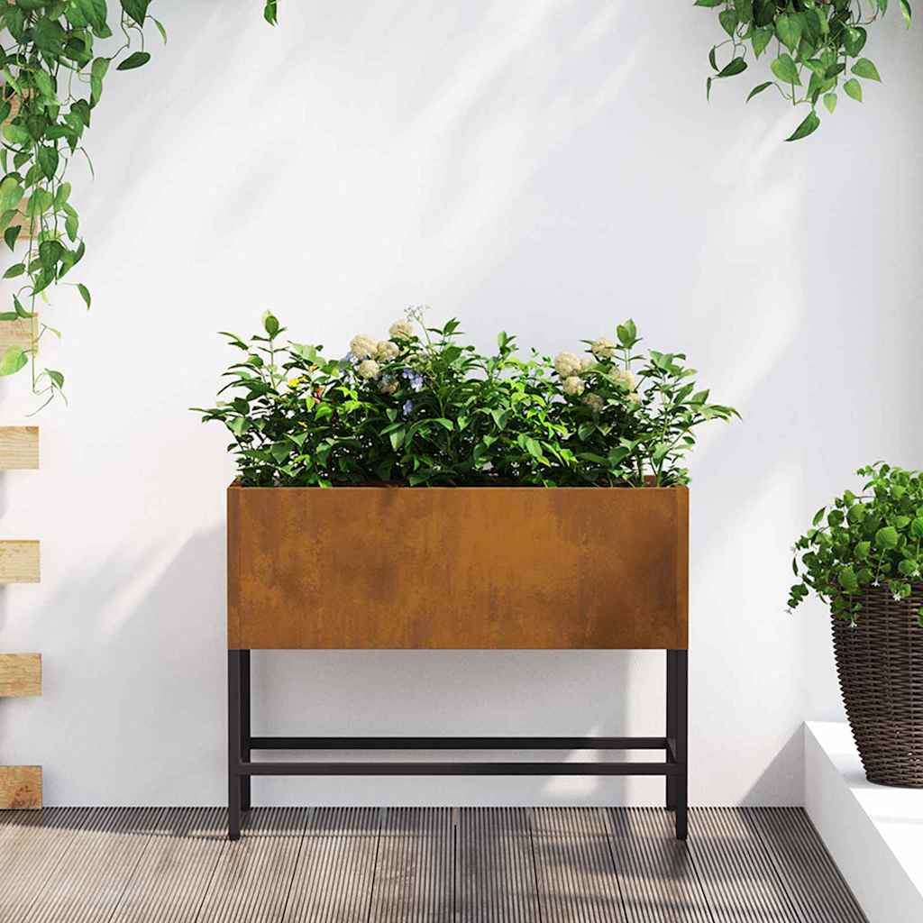 vidaXL Ghiveci ridicat pentru grădină Ruginit 60 x 26 x 45 cm