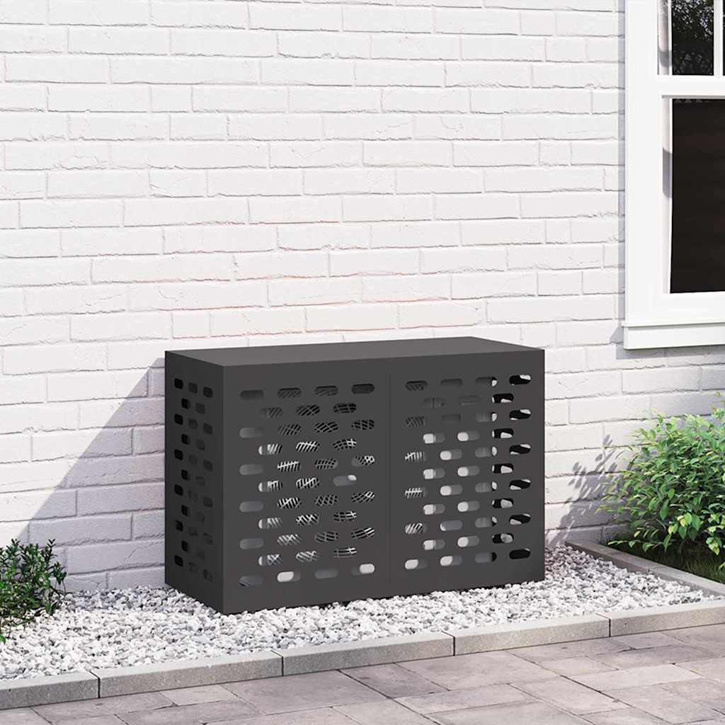 vidaXL Husă pentru aer condiționat Negru 90 x 40 x 60 cm Oțel