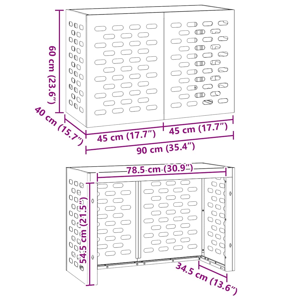 Airconditioner hoes Zilver 90 x 40 x 60 cm Roestvrij staal image 13