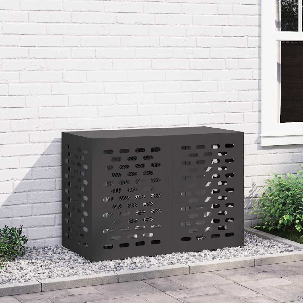 vidaXL Husă pentru aer condiționat Negru 100 x 50 x 70 cm Oțel