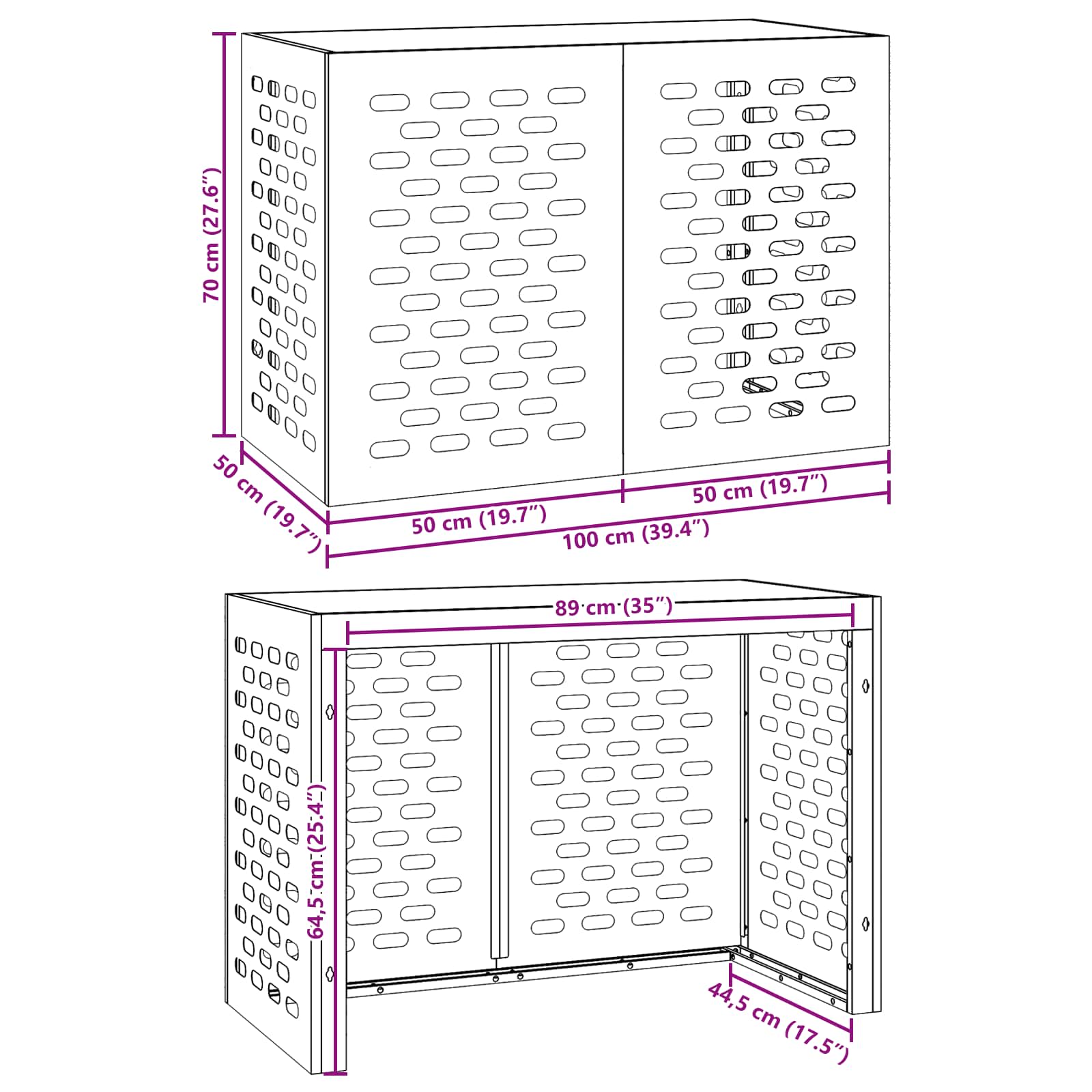 Airconditioner hoes Olijfgroen 100 x 50 x 70 cm Staal image 13
