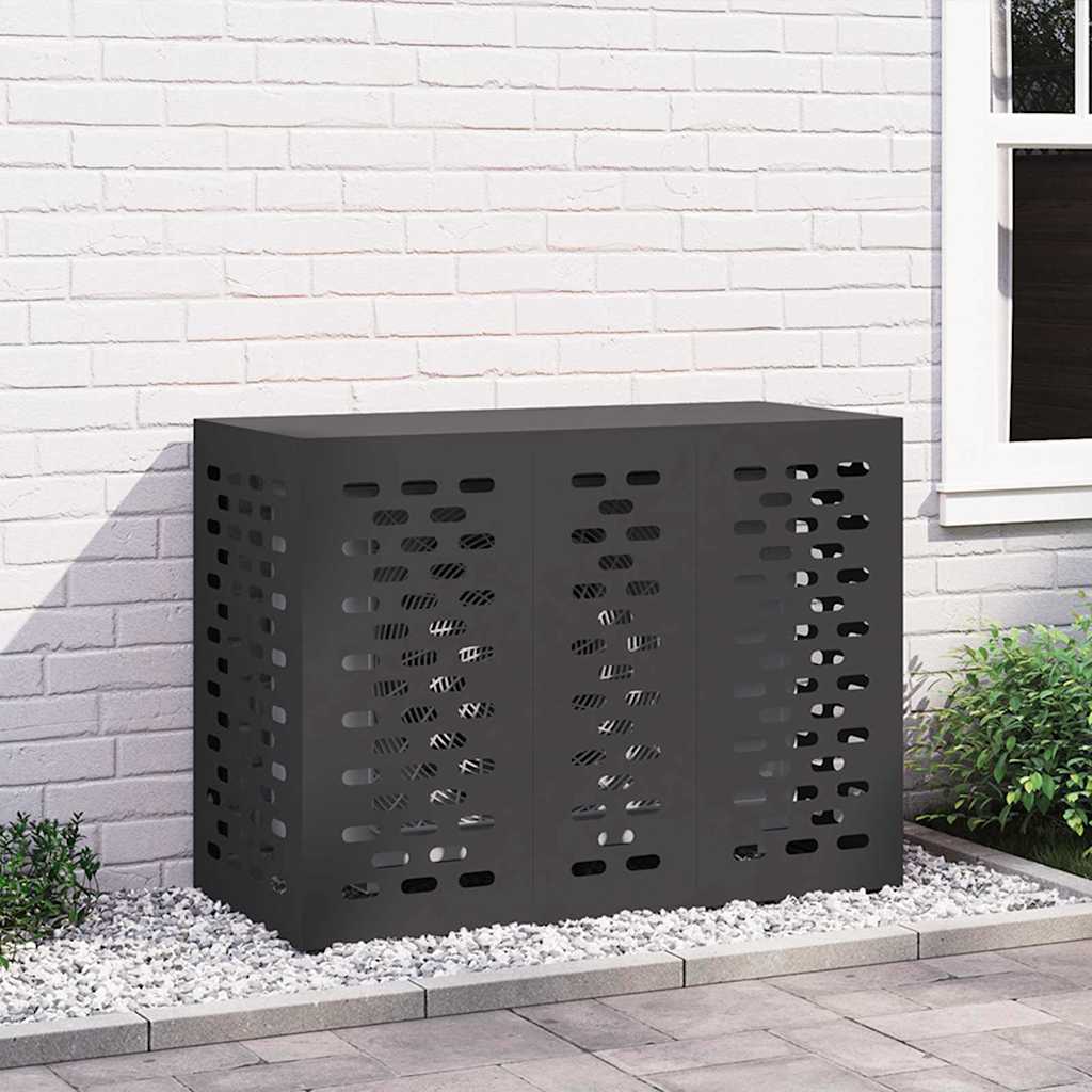 vidaXL Husă pentru aer condiționat Negru 110 x 50 x 80 cm Oțel
