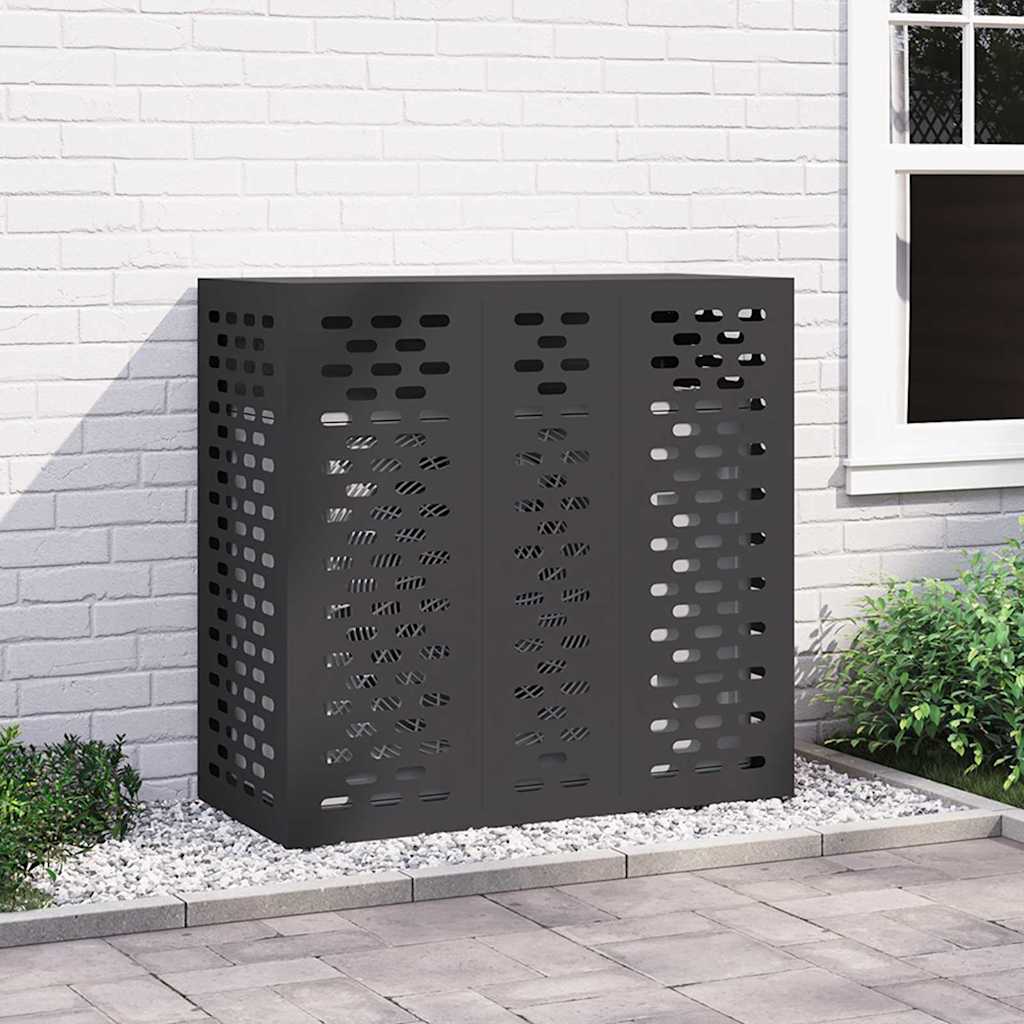 vidaXL Husă pentru aer condiționat Negru 110 x 50 x 105 cm Oțel