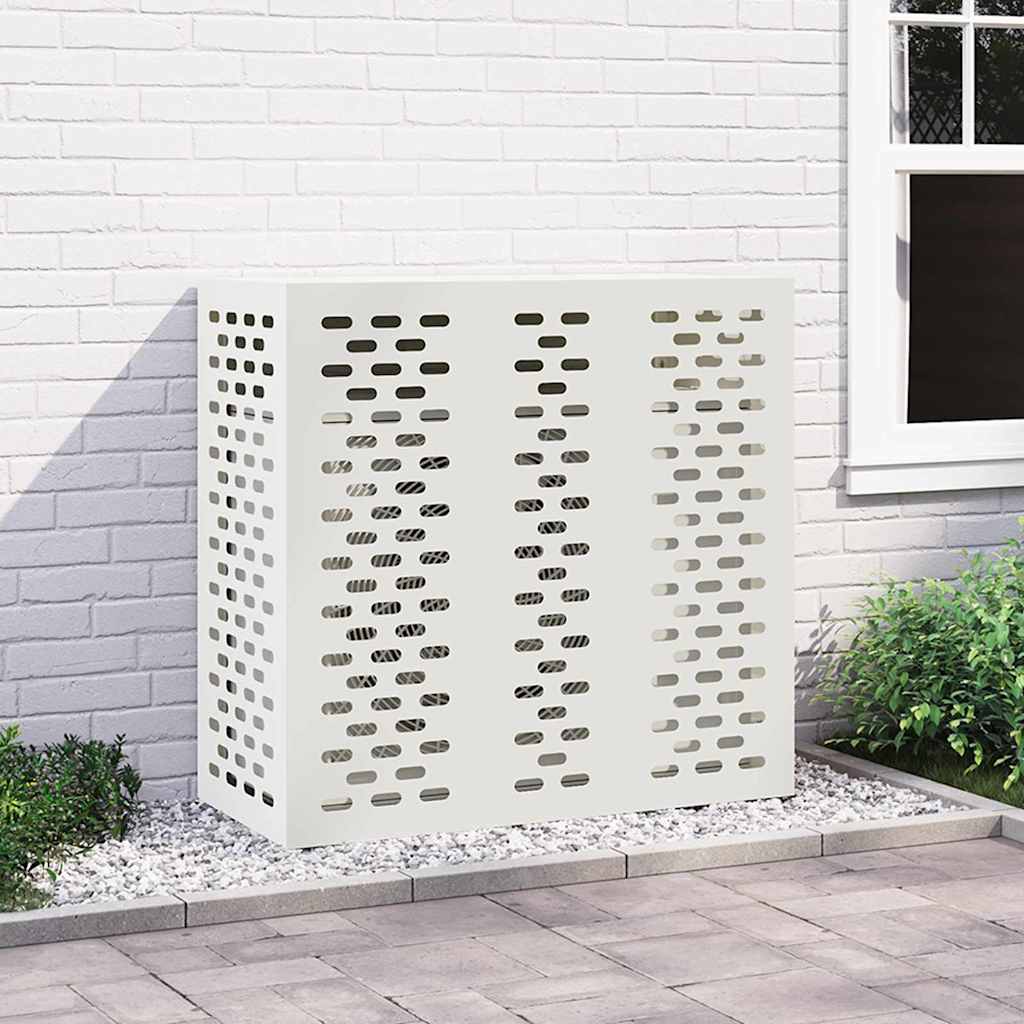 vidaXL Husă pentru aer condiționat Alb 110 x 50 x 105 cm Oțel