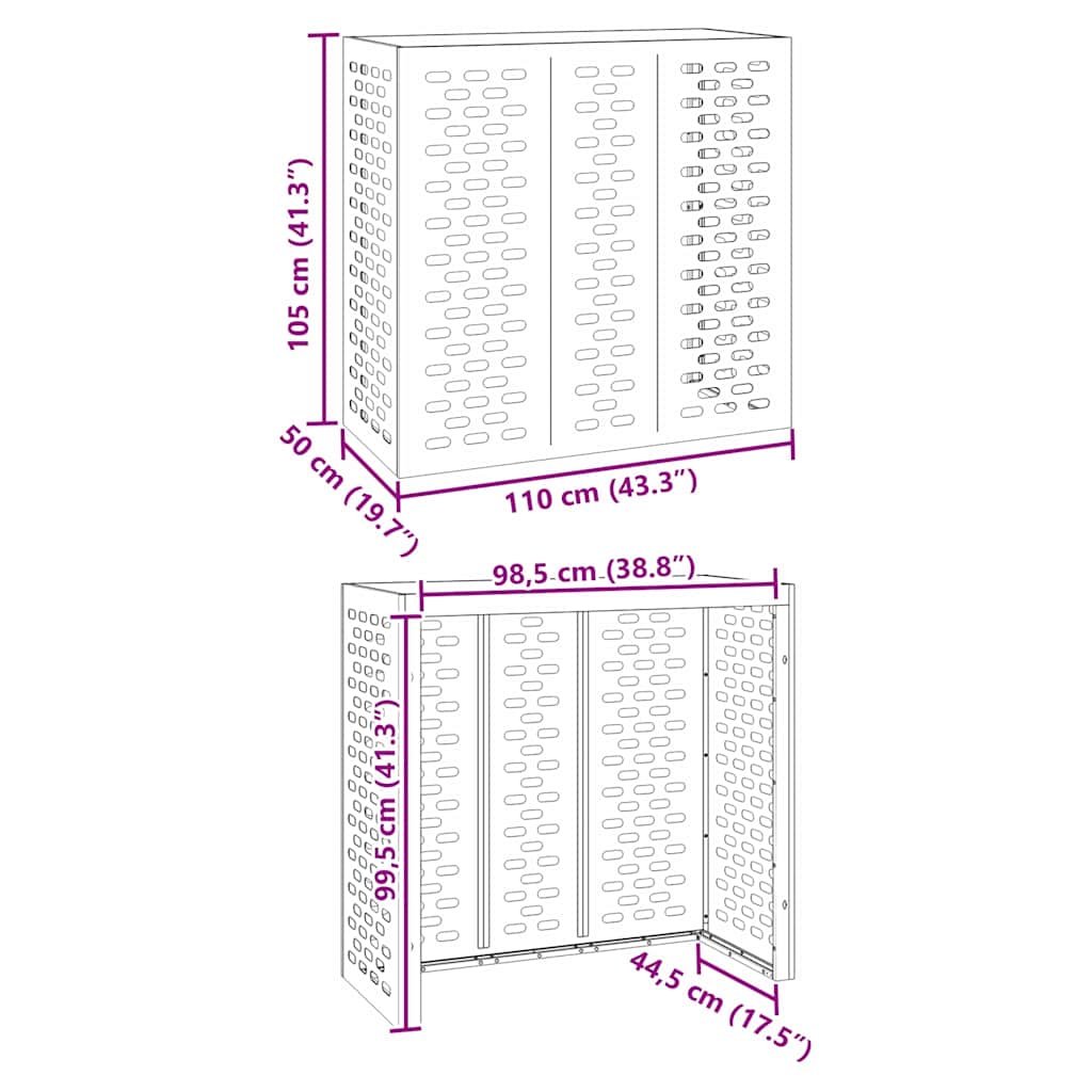 Airconditioner hoes Olijfgroen 110 x 50 x 105 cm Staal image 13