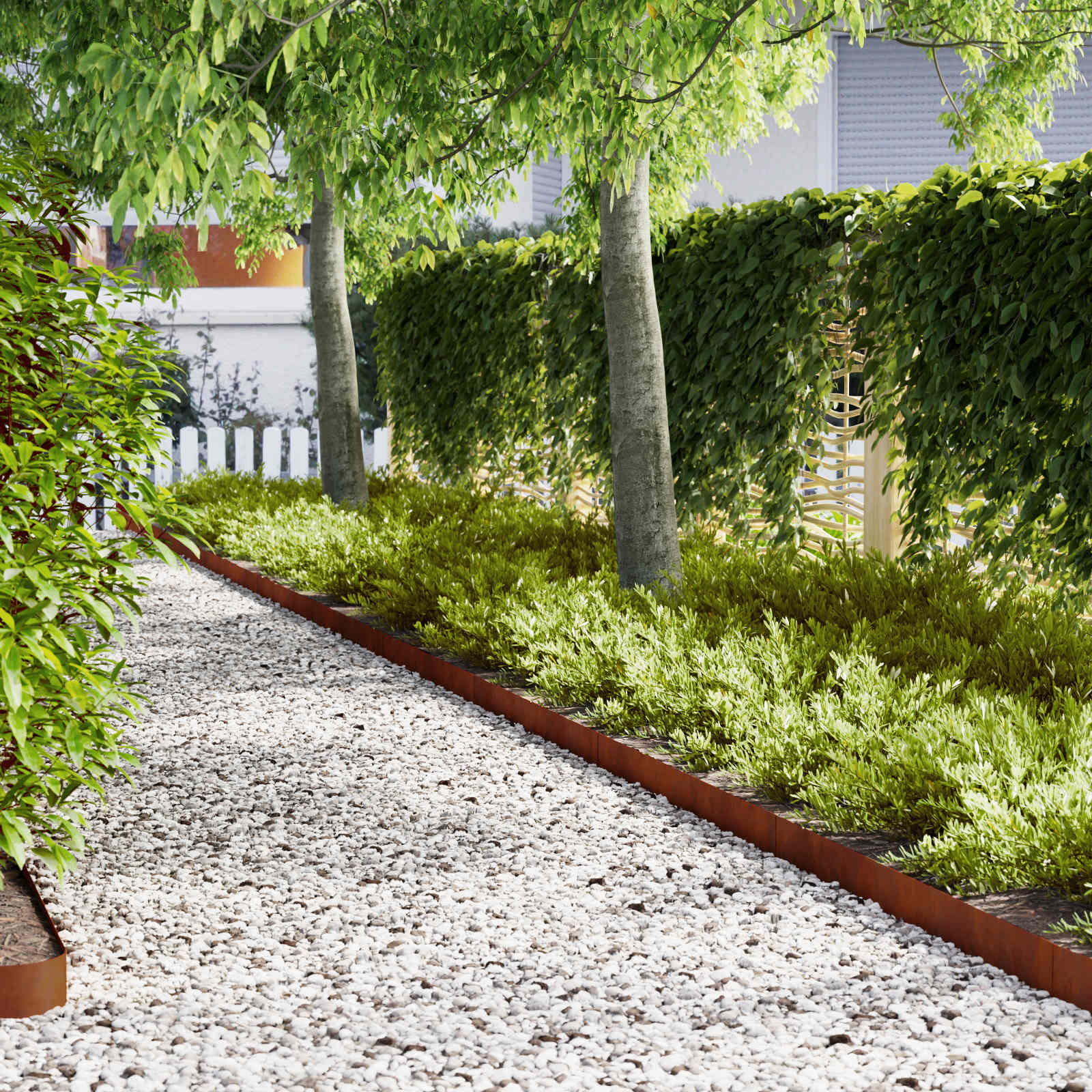 Bordura per Prato 30 pcs Marrone 100 x 0.05 x 20 cm 865944