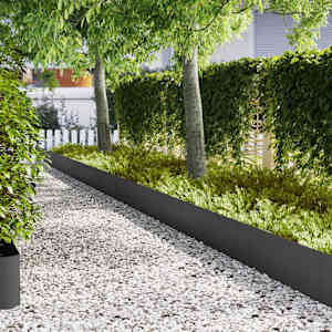 Robovi trave 20 pcs Črna 100 x 0,05 x 20 cm Medenina