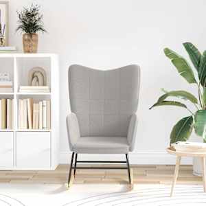 Zibajoči stol Svetlo siva Sherpa tkanina