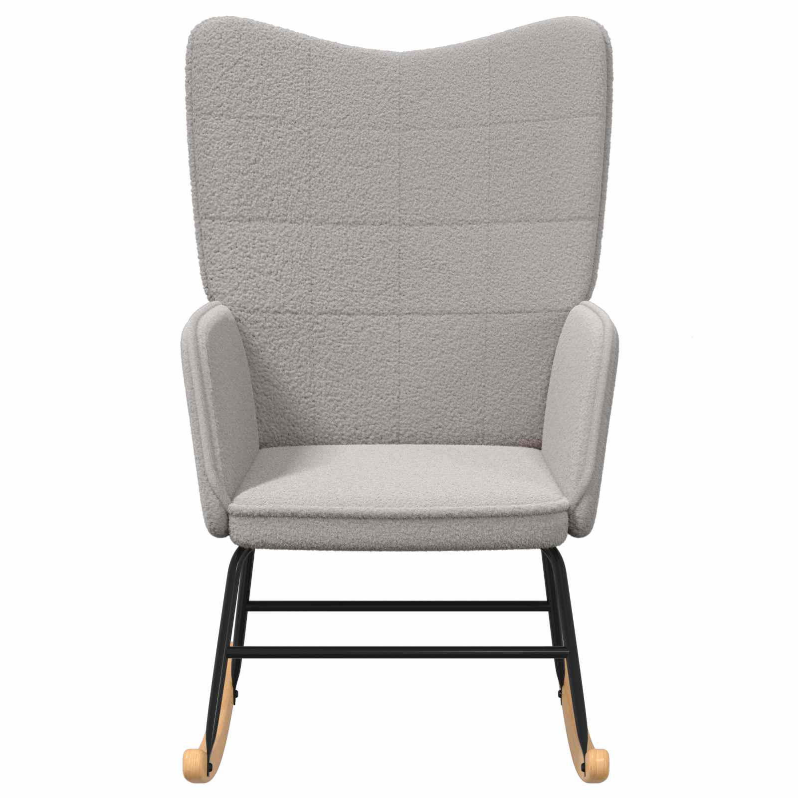 Thumbnail - vidaXL Schaukelstuhl Hellgrau Sherpa-Stoff