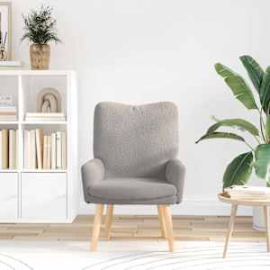 fotelj Svetlo siva 63 x 67 x 94 cm Volnena tkanina in vezan les