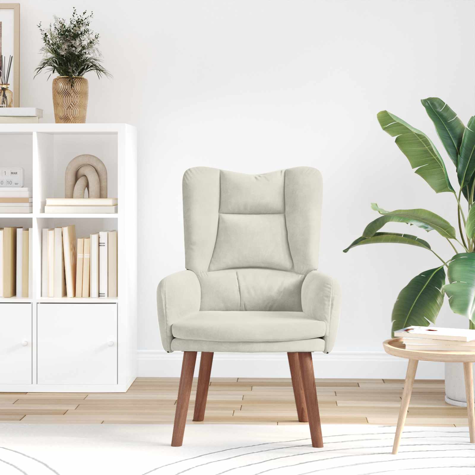 atpūtas krēsls Krēmkrāsa 63 x 67 x 94 cm Samts