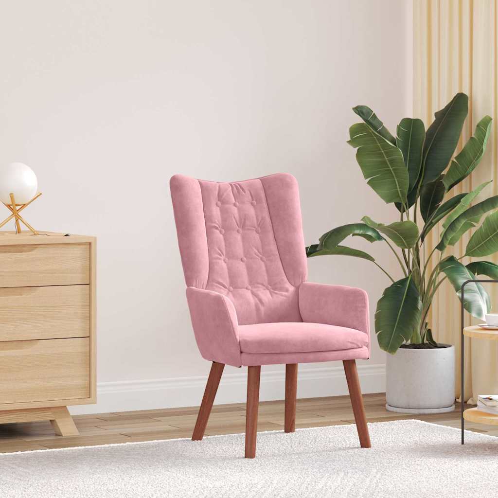Afslappende Stol Pink Fløjl